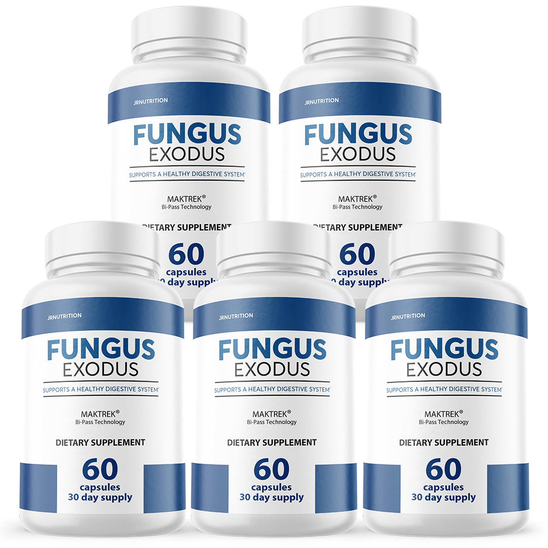 Fungus Exodus - Digestive System Dietary Supplement 60 Capsules (5 Pack)
